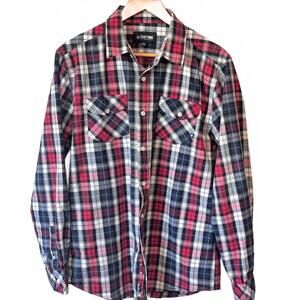 Zoo York Long Sleeve Skateboard Button Up Shirt Men's Sz L *FLAW*